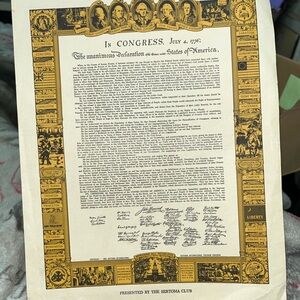 Vintage Style Declaration of Independence Poster